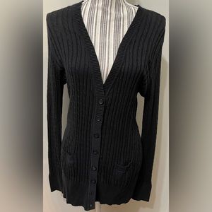 Apt. 9 black cable knit cardigan